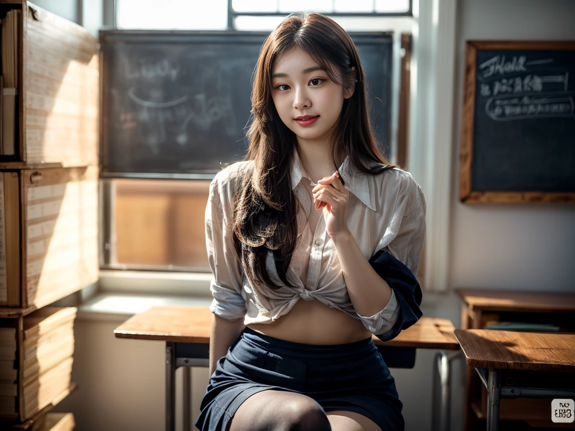 NSFW:1.3,(4girl:1.4),((Cowboy Shot)),(masutepiece:1),17 age, face,Hyper Detailed,(Best Quality:1.4),(超A high resolution:1.2),(Detailed face:1.4),(Photorealistic:1.4),BREAK,,(8K, Raw photo:1.2),(Sharp Focus:1.3),Brown hair,Soft lighting,Detailed background,
Cute,random size breasts,
High school students, 17 age, 
sit a chair, (toppless:1.3),, Long-sleeved shirt, No bra, 
(Inside the classroom:1.2) ,Classroom background, 
Serious,(Smile:0.8),(Open mouth:0.8),