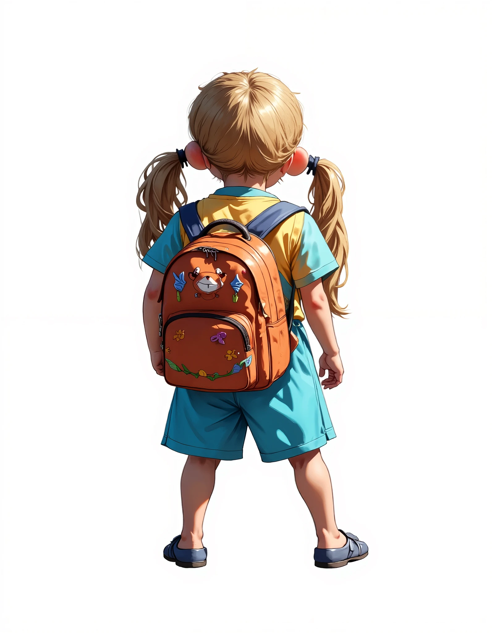 Young  girl holding a bagpack