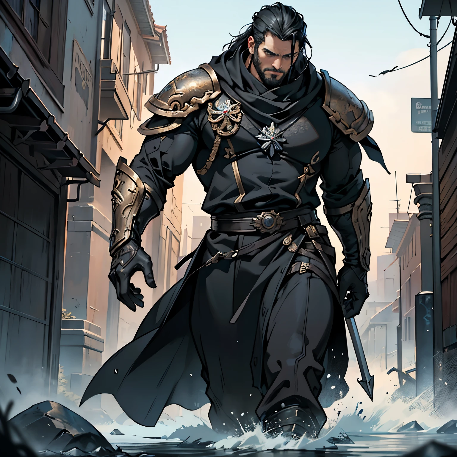 ((Best quality)), ((masterpiece)), ((realistic cartoon)), ((perfect character)):
In this stunning and highly detailed realistic cartoon, we present a male human. The man stands tall, a middle-aged man, and he's Primarch from Warhammer 40K, and powerfully built, he has greyish pale skin, long-medium raven black hair and he has a stern face. he had black eyes, wore a black long coat, a black pant, and had a strong balanced muscle body.
Every element of this masterpiece is carefully designed to create a sense of realism and immersion. The intricacies of the man's clothing, the mesmerizing effects of the area around him and he was in landscape in winter season, and the level of detail in his weathered face all contribute to a captivating visual experience. This artwork is presented in stunning UHD resolution, allowing you to appreciate every nuance and intricacy in breathtaking detail.
Eye level, scenic, masterpiece.