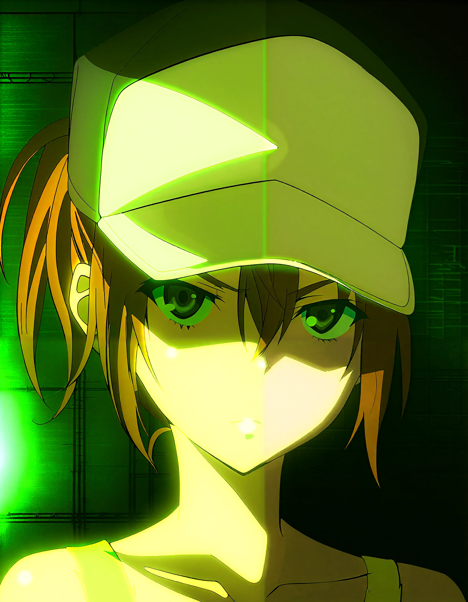 ( masterpiece), top quality, great quality, so beautiful,  is ridiculous, latest, perfect body,    shiny skin, perfect eyes ,More details 1 eye, Clear fingers ,Well-groomed nails , anime style,屋内で, 1 girl,alone,( portrait :1.5), viewers, Facing Viewer,misaka mikoto, casual clothes, Baseball cap,Different hairstyles, short hair, short ponytail , brown hair, hair between eyes,bangs, brown eyes,  clavicle  ,,  electric ,Electrical Movement,naked、 nudes、completely 