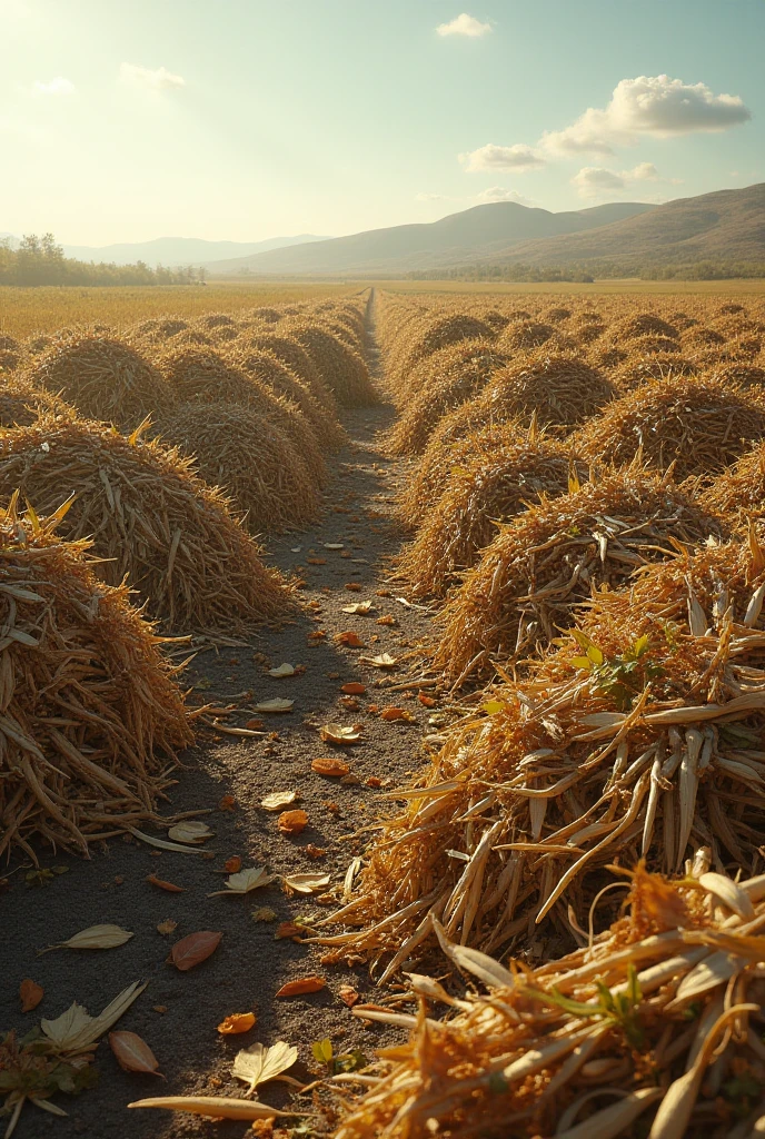 A picture of the agricultural waste in the field resulting from agricultural crops