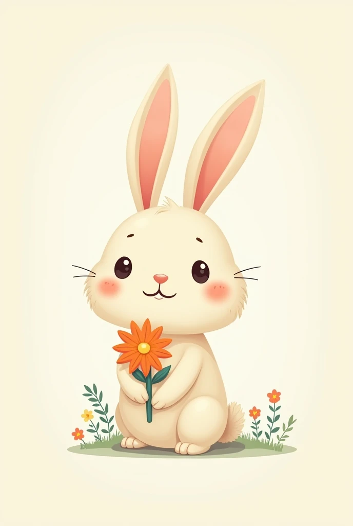 I wanted a rabbit in 2D, without depth and without shadows. The rabbit should be a cartoon that holds a flower. The flower should be next to the rabbit