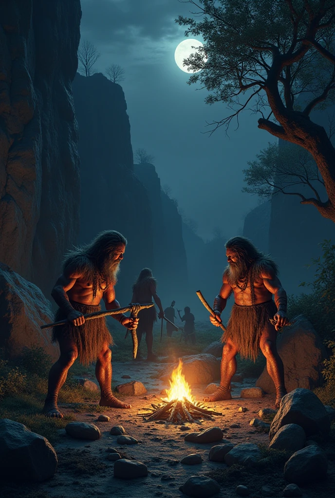 a drawing about cave mans
