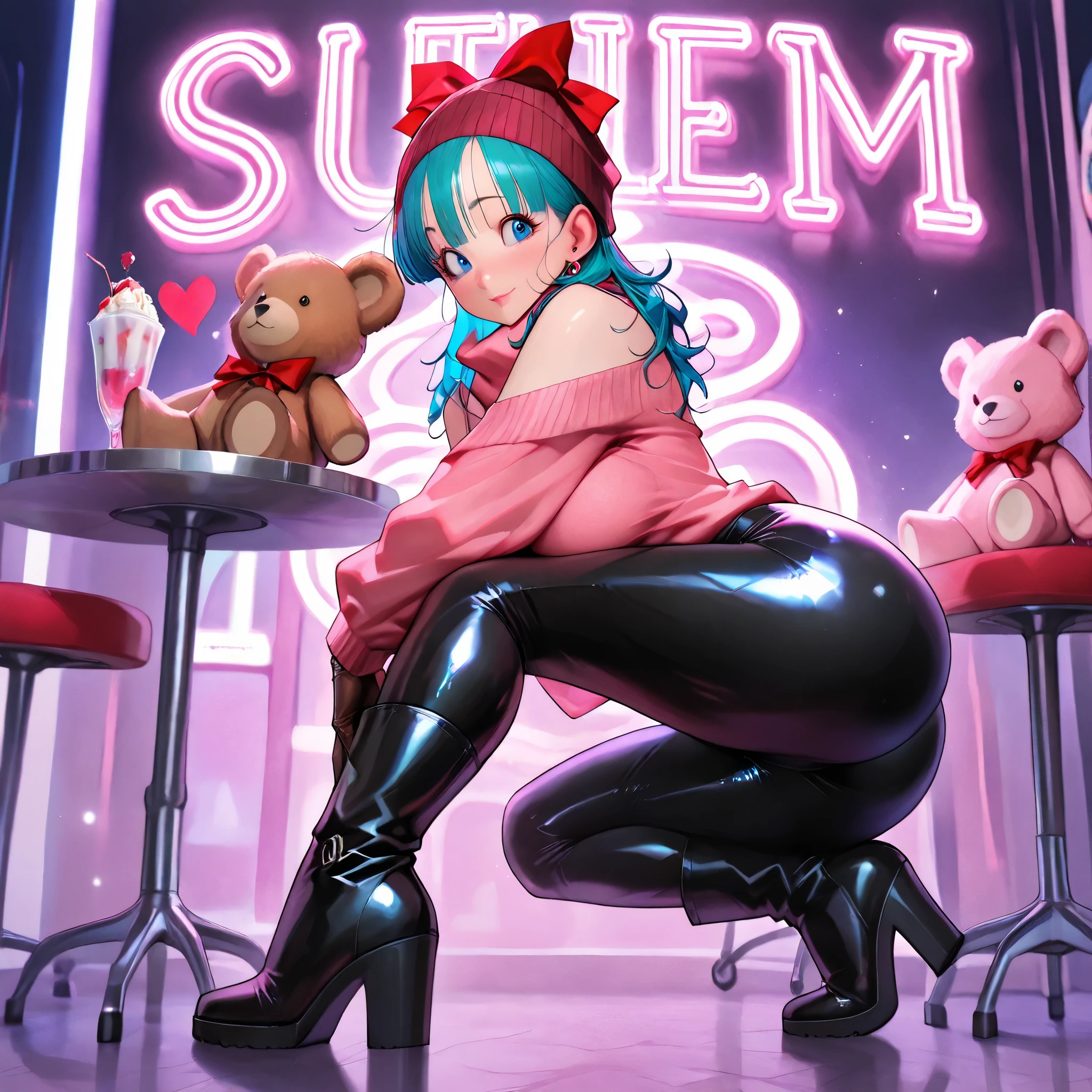 3 Little blue haired girls blushing, pechos enormes, muy sonrrojada, muslos enormes, muslos muy grandes, desnuda, ticc, pezones erecros, mirando a la camara, mordiendo labio inferior, estatura baja, sonrriendo,