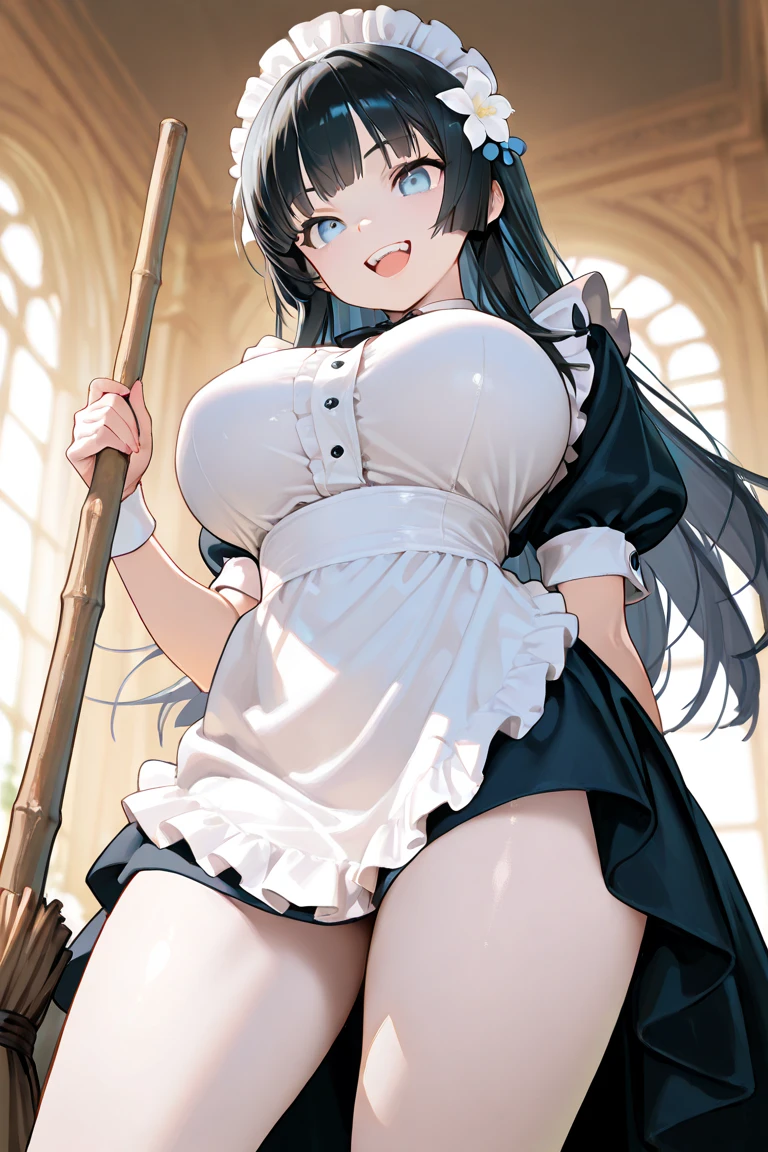 Anime. 1 girl. Housemaid. Black hair. Long hair. Hair is gathered in braids. Green eyes. Beautiful eyes. Perfect eyes. Expressive eyes. Beautiful nose. Ideal anatomical body. Beautiful graceful hands. Beautiful graceful legs. Medium breasts. Beautiful breasts. Maid uniform. Diarrhea. Wants to poop. I need to poop. Pooping diarrhea in panties. I crap myself. Diarrhea flows down the thighs. Standing at the door to the toilet. Full height. Toilet in a mansion. Embarrassment. Blush. Whole body. Extremely detailed CG Unity 8k wallpaper. Ideal lighting. Ultra high resolution 4K. Super detailed 8K resolution.