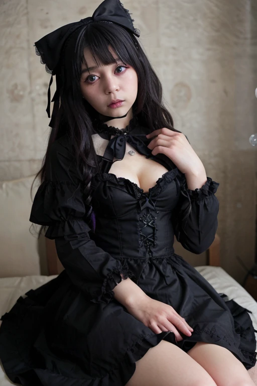 1 girl gothic,masterpiece,realistic,32k,extremely detailed CG unity 8k wallpaper, best quality ,upper body, many poses