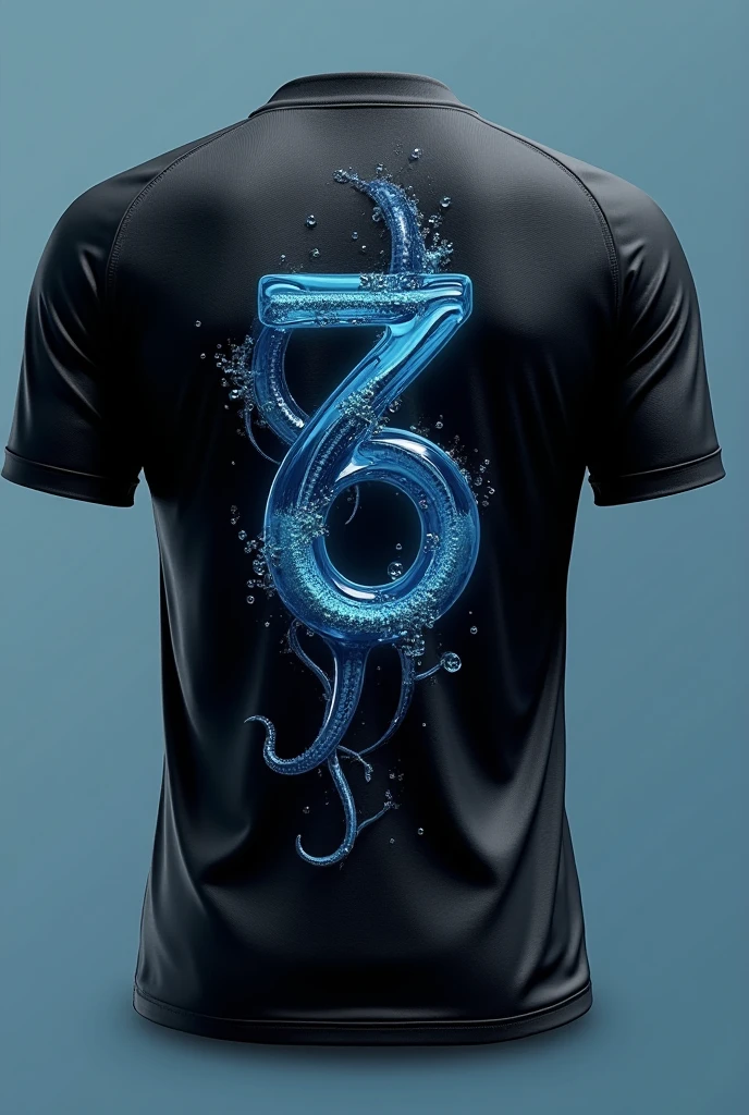 A shirt with Tentacles: Put some white tentacles, similar to the front ones, that extend from the sides or bottom of the shirt, creating a frame around the central number. These tentacles can be subtle and transparent, as well as in front.
Centralized Number: Choose a number that is highlighted, using a color that contrasts well with the background of the shirt and the tentacles. The number must be in the center of the back.
Name at the Bottom: The name can be center aligned below the number, in a font that is legible and harmonizes with the style of the octopus and tentacles.