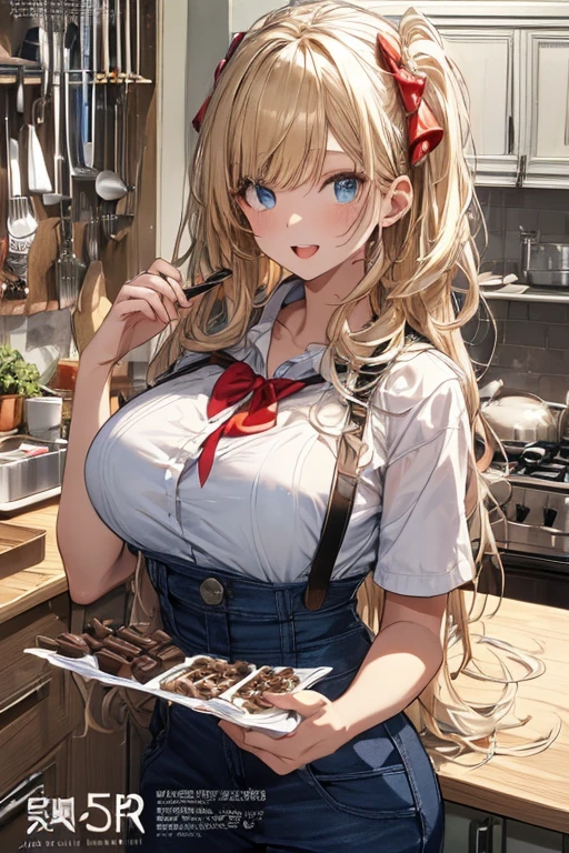 (dynamic angle:1.3, front view:1.1, breast focus:1.3, from above:1.1), (dynamic posing:1.2, sexy posing:1.2), (seductive smiling:1.3), ((looking at cake,Taking a cake out of the golden oven, worried about the outcome:1.2)),highest quality、(real、photorealistic:1.4),(ultra high resolution, 8K RAW photo, clear focus), best qualtiy, natural lighting, field depth, (Bright pupils, detailed beautiful eyes, high detailed face), Red lip, (tight focus:1.2), a girl 22yo old, Wearing a pastry chef uniform:1.3 , Thicc, thin breast, long hair, blue eyes,garter stocking, cleavage:1.2, midriff, black shorts, black thighhighs, thigh strap, pretty girl, (highly detailed beautiful face and eyes,firm breasts),real skin,((black,hair,long pony tail hair)),thin pubic hair,cute,lovely, detailed eyes,(double breasted:1.0,under bust:1.0),(with sparkling eyes and a contagious smile),open mouth, Looking at Viewer,A scene of cooking in the kitchen,looking at the golden oven