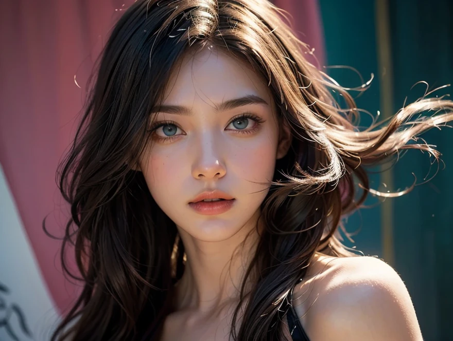 (8k, RAW photo, photorealistic: 1.25), (lip gloss, eyelashes, smiling, bright face, glowing skin, best quality, ultra high resolution, depth of field, chromatic aberration, caustic, wide lighting, natural shading) looking at the viewer with a serene bliss, diffused light, 1woman, (Ultra realistic, high res), (highly detailed eyes, highly detailed hair, highly detailed face, highly detailed plump lips), (off shoulder with open breasts), breasts, upper body, caute smile, (best quality:1.4), Raw photo, (realistic, photo-realistic:1.37), professional photography, cinematic light, (fine face: 1.2),fashion model 20 years old, cute, [[[[pure eyes]]]], [[[[closeup]]]], [[[[chest]]]], [[[[neck]]]], [[[[shoulders]]]], perfect eyes, perfect iris, perfect lips, perfect teeth, perfect skin, soft front light, glow, HDR, (muted colors:1.2), Retrato da mulher、white skin、((cabelo Castanho ondas suaves)) Best Blanco Romantico、8K resolution、Frente Illuminada、American girl portrait、solo、20-year-old、beautiful face、Upper body、medium side cut、beautiful black hair、beautiful little face woman, solo,　black theme,　look at the audience,one woman, It&#39;s real, Wolfzan-6500-V1.3, anime、anime style、beautiful diamond eyes、20 year old american girl、braided hair、swimsuit、portrait beautiful detailed woman, very detailedな青い顔, Reality, beautiful narrow blue eyes, huge file size, Super detailed, High resolution, very detailed, highest quality, masterpiece, An illustration, very detailed, ticker, Unite, 8K painting wallpaper, fine, fine details, masterpiece, highest quality, Hvery detailed ticker uniform 8K wallpaper, face light movie lighting、cute blouse, dark background, oil, masterpiece, diffused soft film lighting, Portrait, highest quality (perfect face:1.4),stunning girl pictures,(8K and、photorealistic:1.25) 、(lip gloss、eyelashes、shiny face、shiny skin、highest quality、超High resolution、Depth of the bounds written、chromatic aberration、caustic road lighting、natural shading、sexy 1girl, Extremely cute,