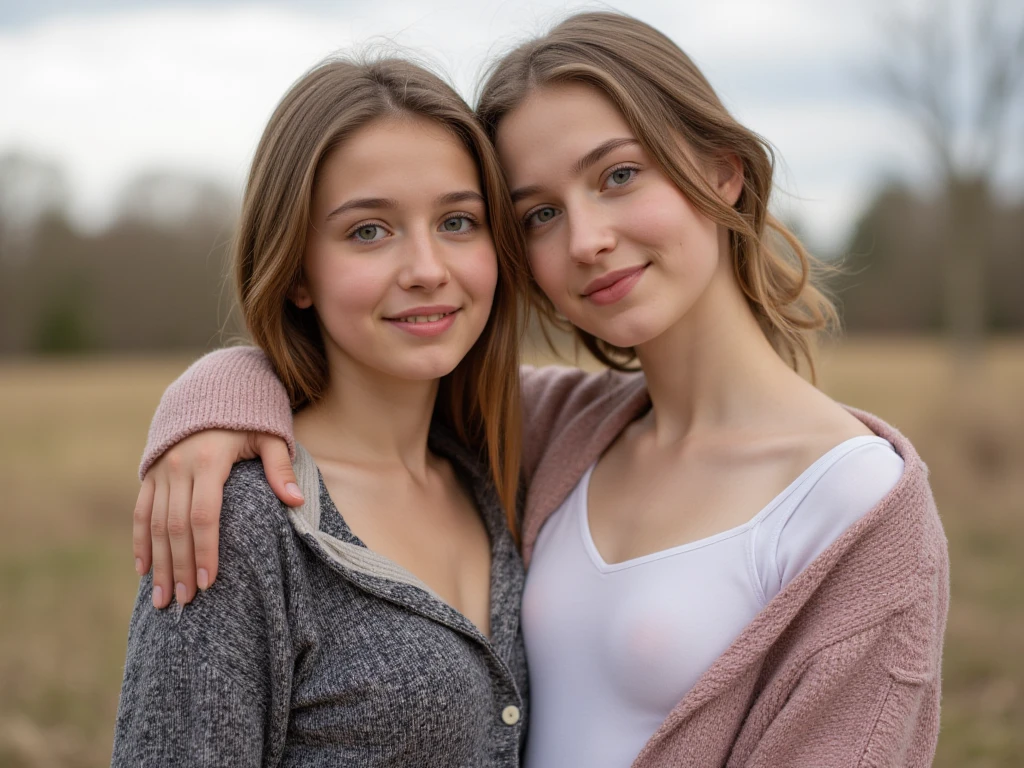 2heads, two headed girl, (16 year old girl:1.5)