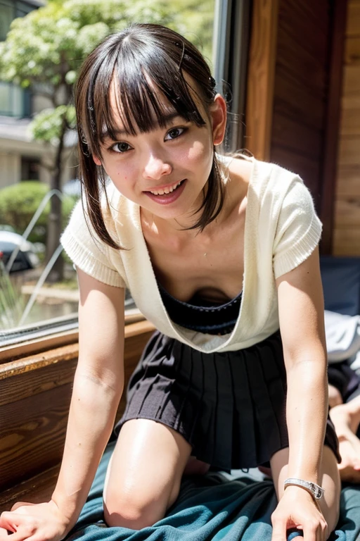 (((round face))), drooping eyes, shame, a young housewife, (focus on her ecstasy face, lewd girl, casual one-piece-dress), in her yard, sneakers, buildings, braid, ((incontinent, peeing, humiliated)), ()pee dripping from the crotch)), ((embarrassing)), standing and spread thighs,
