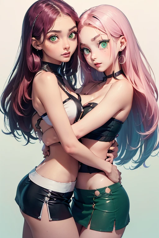 Best quality,Amazing,Masterpiece,Delicate,超高分辨率,Ultra detailed,intricately details,Beautiful detailed,8K resolution,(Extremely detailed Cg Unity 8K wallpaper),Sharp focus,((No text)),breast conscious,Huge bare breasts,Areola bareness,Bare breasts explode,Lively bare breasts,Bare breasts,High transparency and transparency of bikini tearing,,Tongue stock,Makeup,Happy,Reflectors,ahegao,Pink eyes,Heart earrings,2girls,Female pervert,view the viewer,hair flower,Long hair,multicolored hair,Shiny hair,Barefoot,Bottomless,Thick thighs,Bare legs,Look at each other from the front、((Feminine kiss))、(((French kiss for women)))、Women hugging each other,As if pushing each other、Staring at each other、Moist eyes、half-open lips、Beautiful、Red blush(0.2)、Functional、seductiv、Trance、instigate、Beauty、bustup、Shunguang、、Shoot diagonally down from the front、precise drawing、Detailed drawing、Precise anatomy、