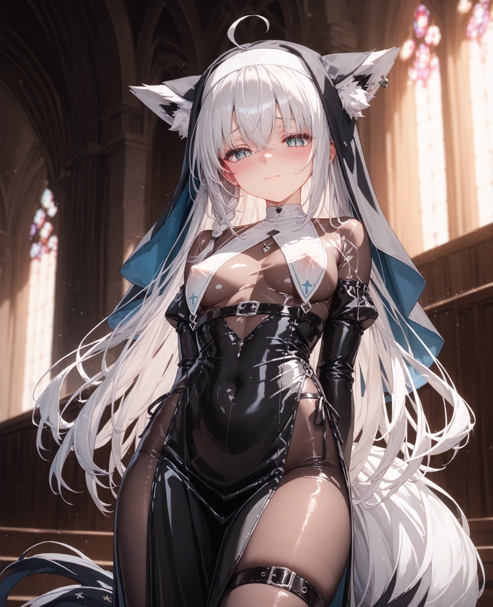 4K,High resolution, (Highly detailed CG,8k,wallpaper)、One ,(Clean detailed eyes),((Fantasy Costume)),(((Put out the nipple)))),((NSFW)),(Huge breasts),(Huge breasts),(Huge breasts),(Huge breasts),(((Huge breasts))),(Beautiful and shapely breasts),Light-colored hair、Cute hairstyle