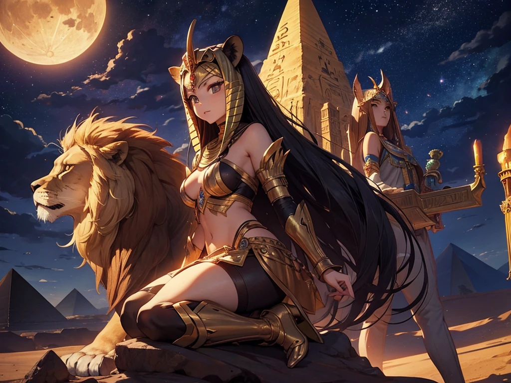 Ancient Mesopotamian gods々々々々　Woman in shortcuts　personification　femele　hposing Gravure Idol　a beauty girl　Mystical　Fictional creatures　chimera　Holding a golden spear　Quite a large spear
Ruler of the sky and the underworld
Anunki and Igigi
God of the sky and underground々
Caught up in the fate of man
Described in ancient literature
The existence of myths and lore
Multiple interpretations
Important role
Different appearance and characteristics