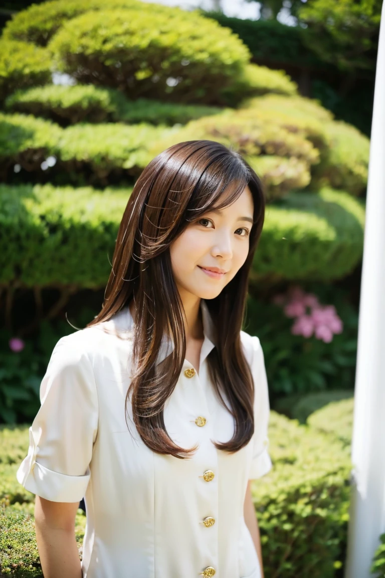 ((Highest quality)), ((masterpiece)), (detailed),Perfect Face,Japanese,Fair skin,Upper Body,Long Hair,Women's Ana Style,blouse,Mature Woman