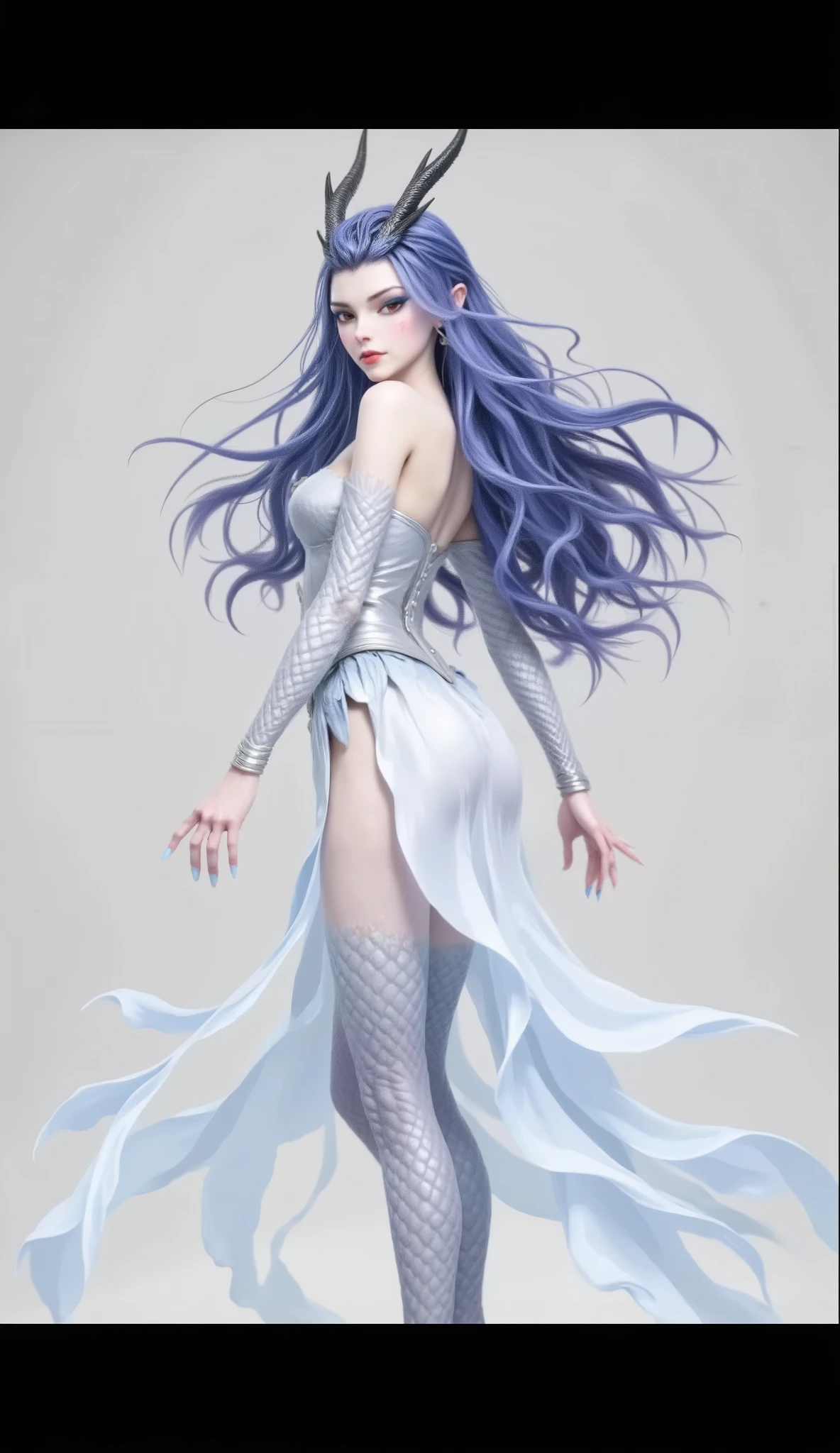 Dragon Girl, Unique , blue hair, She will freeze magic, red eyes,Blue eyelashes,She will freeze magic, red eyes,Blue eyelashes, huge chest , Exposed , huge chest , huge breasts, reveals breasts, huge chest , huge breasts, huge chest , huge breasts, huge breasts, huge chest , huge breasts, reveals breasts