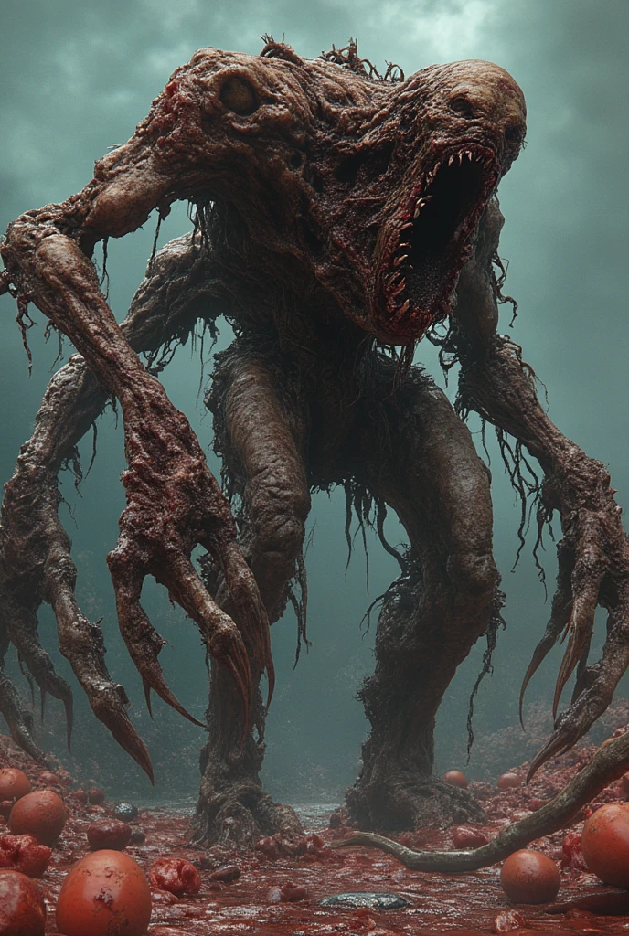 [Masterpiece] highly detailed, hyper-realistic, monster in cinematic bloody action scene where humans were ripped apart with mindblowing telekinesis attacks, scary nightmarish backround, horrorcore, best quality,4k,8k,highres,masterpiece:1.2,ultra-detailed,(realistic,photorealistic,photo-realistic:1.37),horror,concept artists,(dark and eerie:1.1),ominous lighting,distorted reality,organic texture,alien presence,subtle glow,extraterrestrial contamination,mysterious atmosphere,unseen forces,unsettling shadows,disquieting atmosphere,unnatural colors,mysterious symbols,creepy aesthetics,menacing aura,surreal composition,toxic contaminants,spooky elements,extraordinary mutations,unnerving details,unsettling ambience,haunting elements,otherworldly invasion,haunted objects,sinister effects,uncanny transformation,monster-like appearance,terrifying mutants,abnormal organisms,unnatural growths,paranormal anomalies,horrific infestation,frightening deformities, insanely vivid details, hdr, makro,