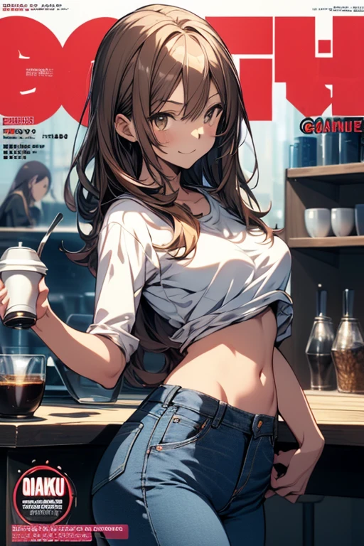 (small breasts:1.2), (perky chest:1.2), (pointed chest:1.2), (Pudding cake magazine cover:1.3),(from above:1.0),(shoot from the side:1.1),masterpiece, 1girl, Amazing Cleavage:1.1, thin waist, optimum,tmasterpiece,hight resolution,best qualtiy,hyper HD,super detailing,awardwinning,a 18yo cute girl,(The upper part of the body),anatomy correct,Beautiful Black miniskirt,garters,Gaze,Small face,bangss,holster,Beautuful Women,hands up,leg holster,Gaze,black boots,Cowboy Shot,cute face,a blond,Longhaire,Twin-tailed,Braids, Hairline,(scarlet eyes),long eyelasher,Hanging eye corners,White skin of the, ((see through camisole:1.1)), ((Sheer nipples:1.0)),Rocket Tits,(Slim body),smile,seductive weak smiling,(with sparkling eyes and a contagious smile),little open mouth, Looking at Viewer,