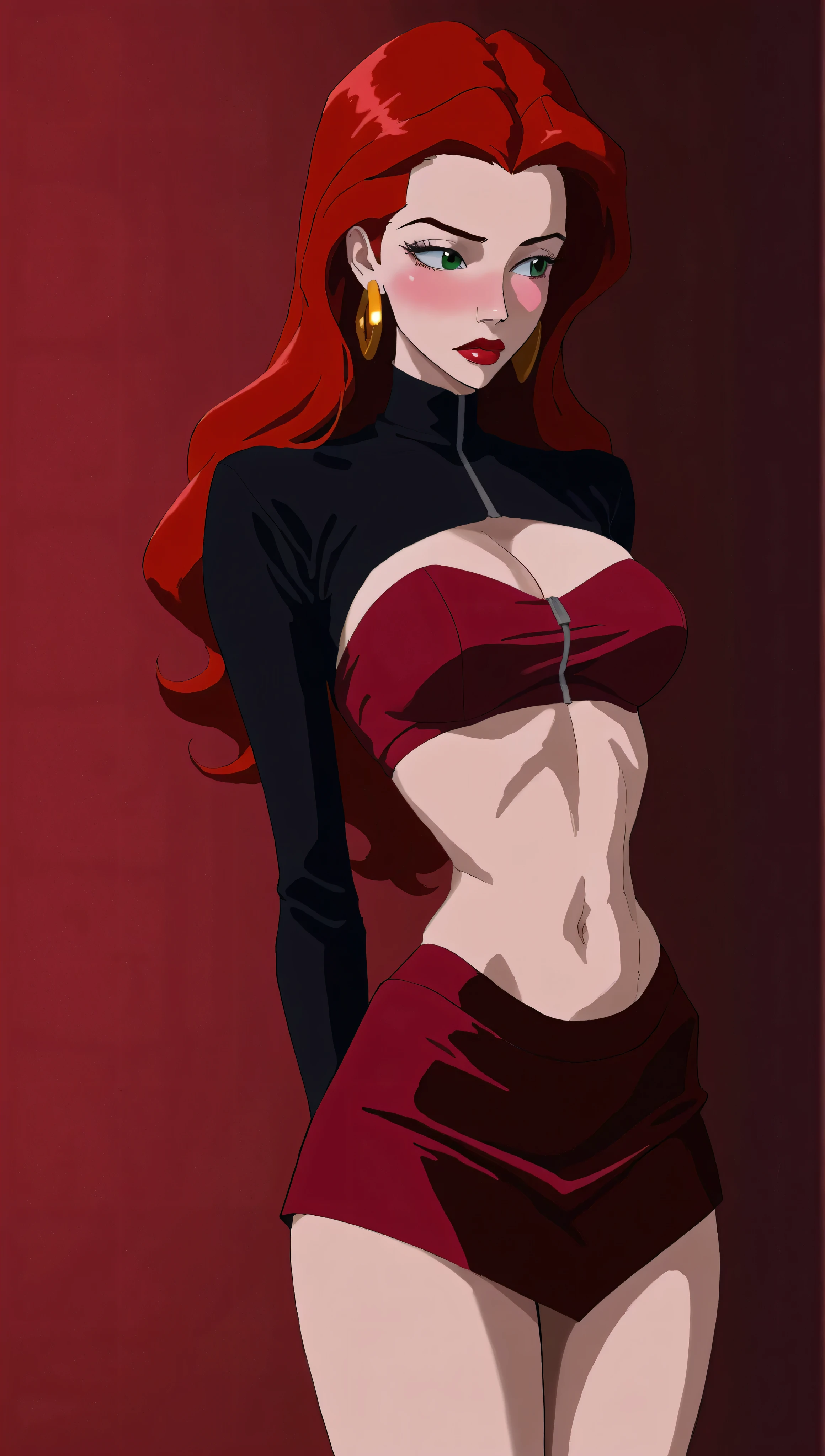 em uma rua iluminada com uma Bugatti atrás Illustration in styles of Harrison Fisher, Jeremy Mann, Alexandre Cabanel, and Tomer Hanuka, of a stunningly beautiful lady sexy big big tits decote em V Megan Fox girl Power fênix + Hinata Naruto clad in an long dress, em seus pés with the contradiction of men's sandália, atmosphere that balances the delicate and the rugged, soft pastel hues for the dress black dark red full contrasting their sturdy, leather exterior, textures that interplay tone as if at