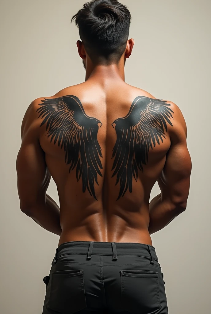 Wings tattoo on the back