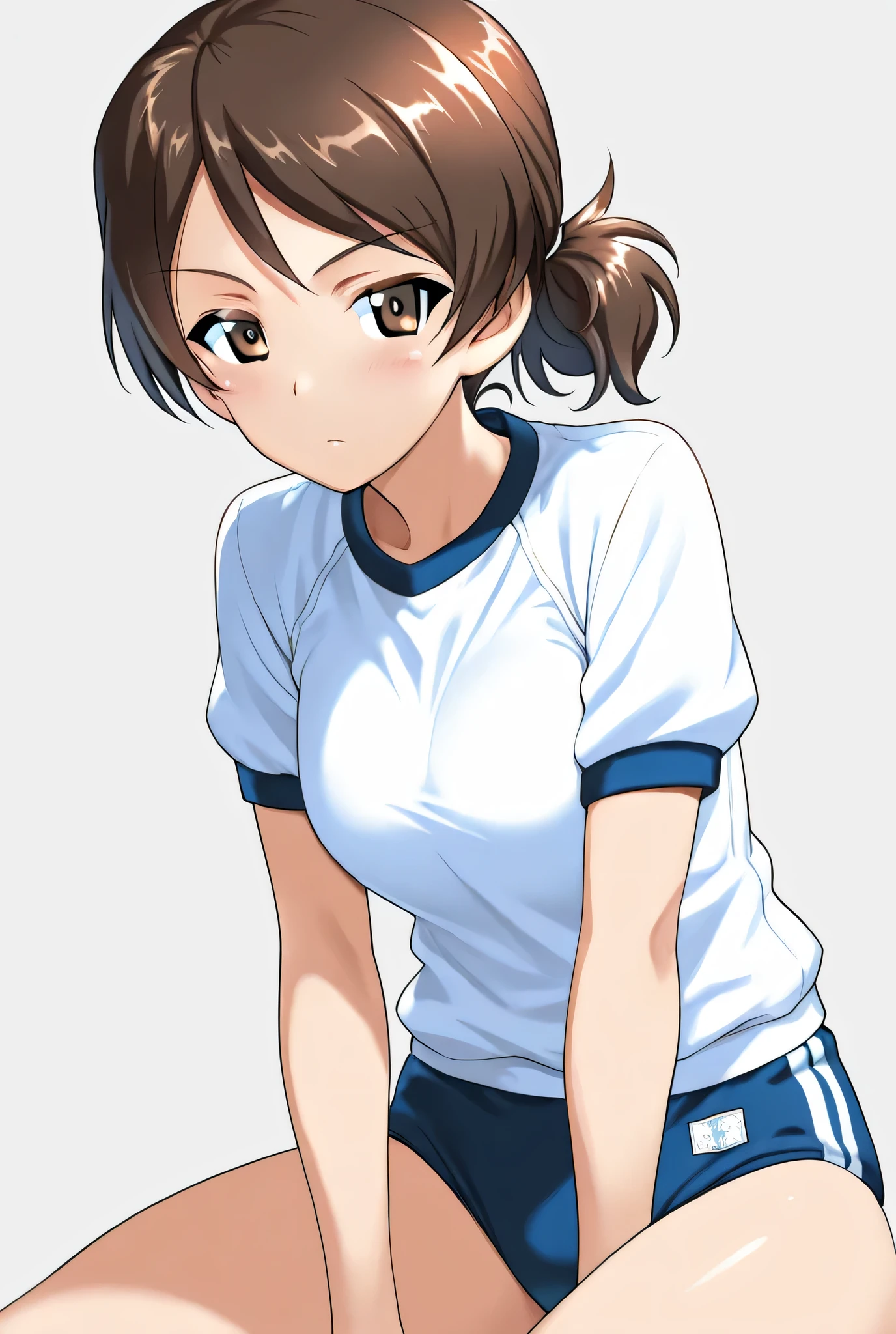 kawanishi shinobu \(girls und panzer\),gym uniform,buruma,1girl,solo,
