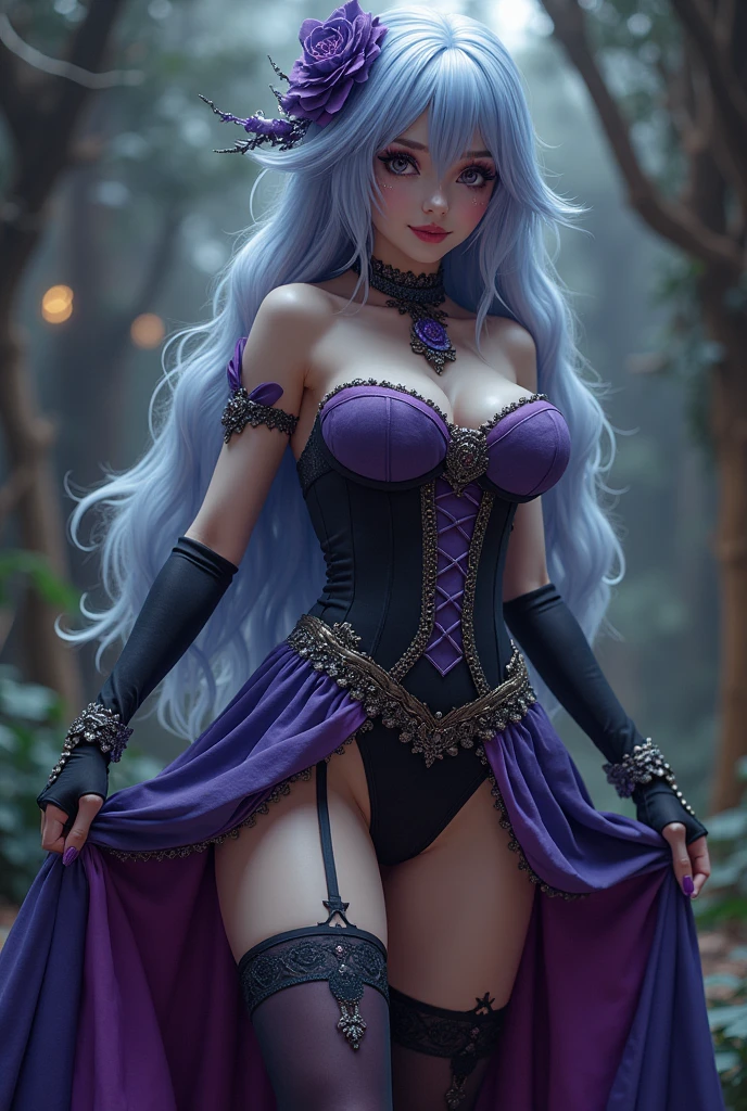 witch, big breasts, sexy pose , sexy dress