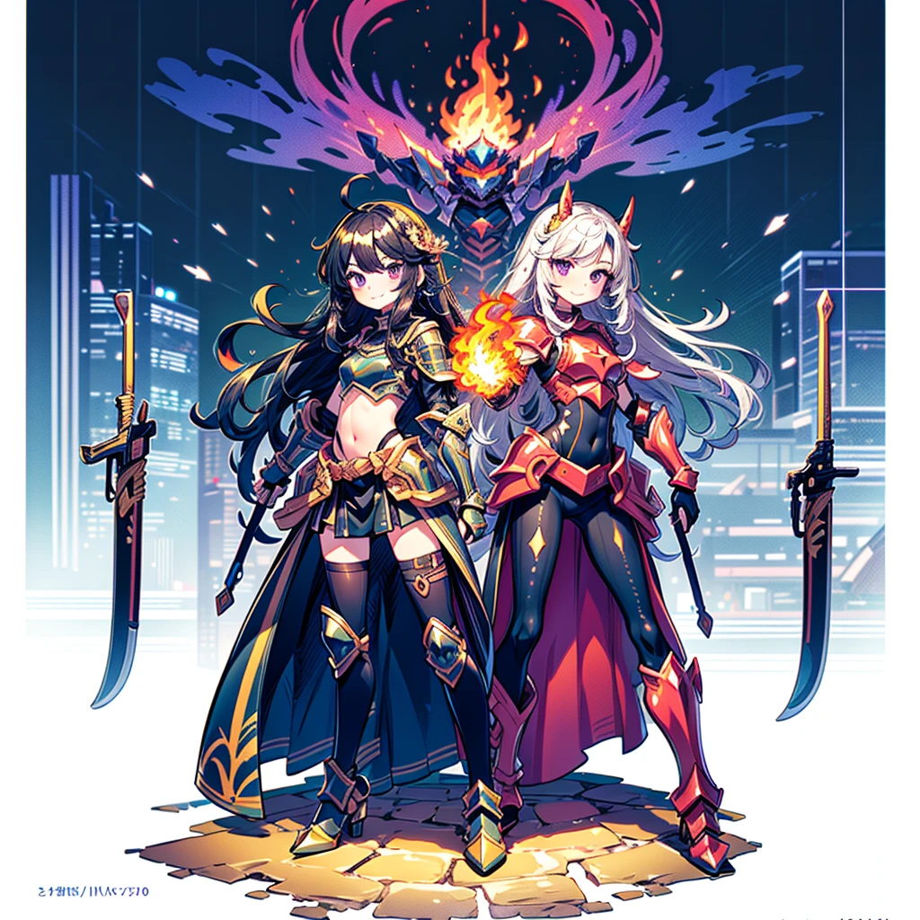 a man with nightmare flames of terror and in a battle with the female hero and her party the pure heared warriors