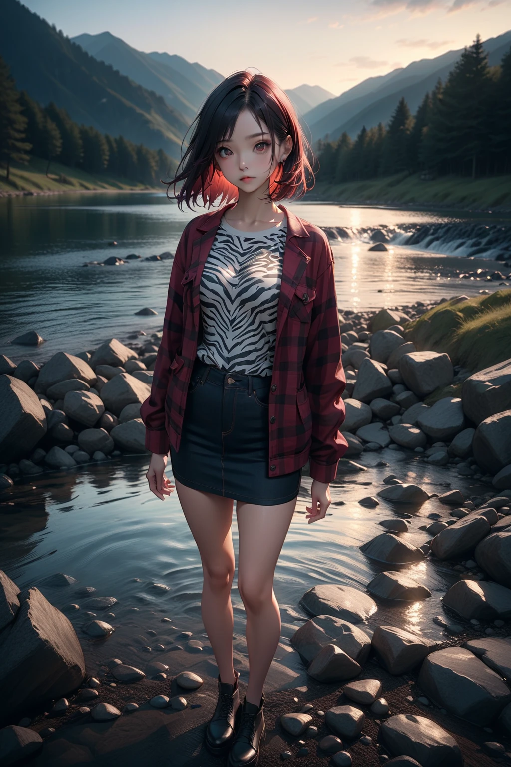 [[Clannad style]], [[A cute girl with short red bangs]], [[Red Eyes]], [[gloomy, Dark forest background]], [[Poor natural lighting]], [[Good quality]],[[masterpiece]], [[Best Artist]], [[The best show]], [[16k quality]], [[Human Development Report+]], [[ (T-shirt,underboob cutout:1.5)]]
