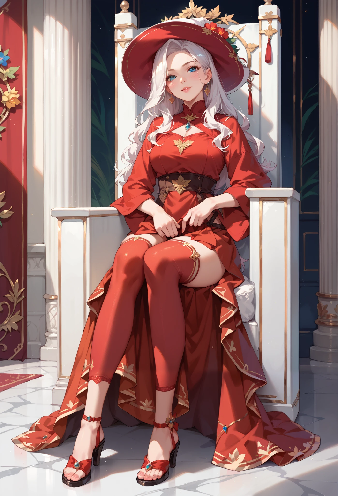 Dante Alighieri from the Divine Comedy, from head to toe, with golden laurel wreath, with his iconic Dante clothes, female version, with big chest