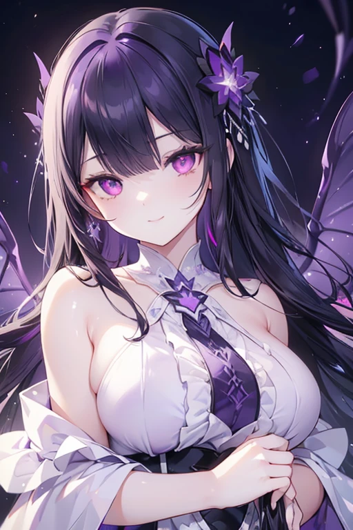 the composition of the art is amazing, best highest quality anime style art, beautiful anime styles art ever seen, award winning anime art that is visually stunning, female, human girl drawn in a great good amzing anime art styles, intricate detail to make it look realistic and good great masterpiece, made by a pro anime artist, beautiful amazing eyes lips and hair, great clothing, digital anime art, realisitc anime art details on face eyes hair, best person body structure, portrait, good perspectives and proportions from anime art, the girl is a demon princess, her demon skin is purple, she has two black wings connected to her, her demon castle is the background, the art was made by a professional artist, it always night in the demon world and the moon is out, she has horns, the art is a masterpiece, the girl is symmetrical on both sides of her body, the perspective of the art was drawn perfectly, highly detailed clothing, stunning background, clothing, highly detailed strands of hair, the artwork has a good sense of unity and harmony, best-looking anime