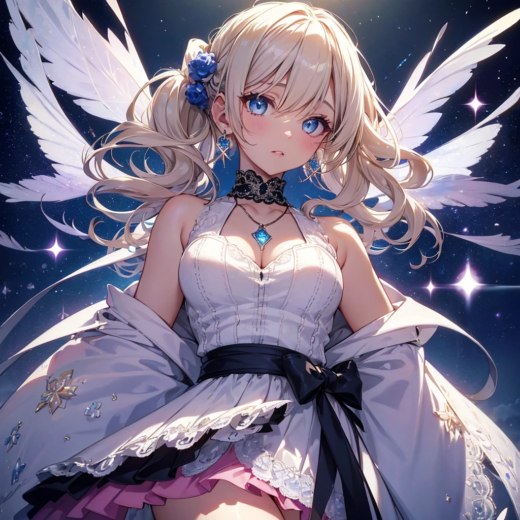A young woman with long blonde hair, purple and blue gradient eyes with vibrant luminous hues, fair skin tone, bunnysuit, (detailed body), (detailed eyes) (masterpiece), (best quality), (ultra-detailed)