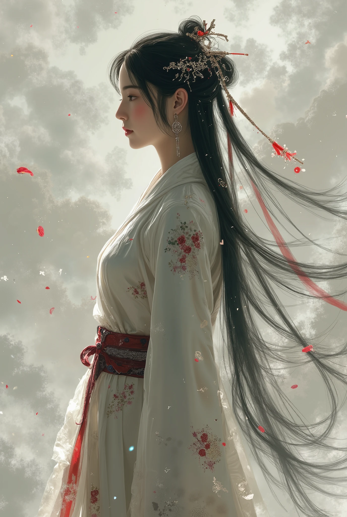 ( masterpiece, Best Quality :1.2), 1 Girl, alone,Xianxia,Swordsman, Chinese ink style