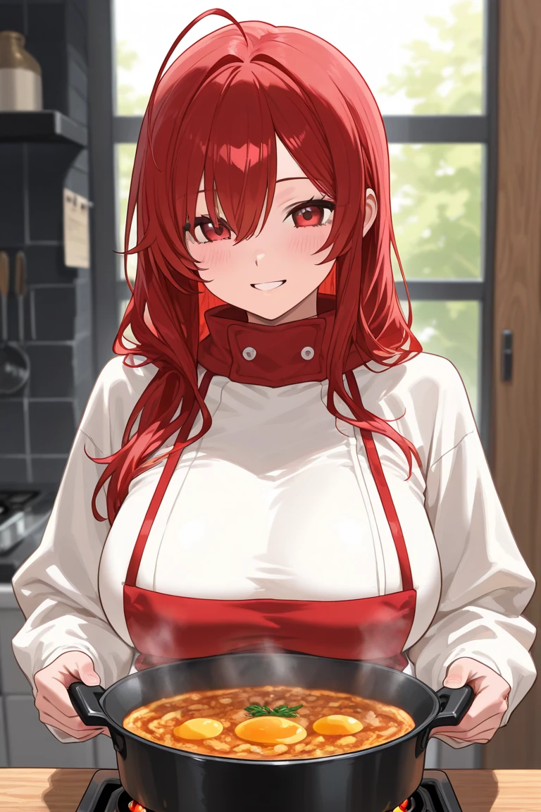 gran calidad ++ Extremely detailed high resolusionolution, very aesthetic, ojos expresivos, (((Cara perfecta))), (((face symmetrical))), ((good anatomy)), (((manos perfectas))), (((8k))), UHD, Fondo de pantalla HD, (((alta calidra detallada, (((((1girl)))))), solamente, Obra maestra, La mejor calidad, high resolusion, Altamente detallado, (illustration), hermosos ojos detallados, ((((full body))), ((((irisviel von einzbern)))), (((fusion))), (((agglutination))), Combination, (((hembra madura))), (((Girl with characteristics of Shirou Emiya and irisviel von einzbern))), (((hombros estrechos))), (((cintura estrecha))), (((Red hair:1.5))), Cabello largo, ((((brown eyes1.5))), (((red shirt))), (((dress shirt))), (((((smile))))), (((enorme))), (((luxury house))), (((mansion))), (((kitchen))), (((preparing food))), (((gigantic breasts))), (((mature female))), Obra maestra, mejor calidad, ((Obra maestra)), ((mejor calidra descarrilado)), Parte superior del cuerpo, (((agglutination))), Pose con las manos en las caderaira la cara de la persona))), (((mirada cara a cara))),
