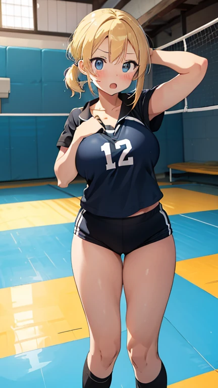 unity 8k wallpaper, anatomically correct, (((masterpiece))), (((best quality))), (((ultra detailed))), (((high-resolution))), ((Ultimate cutie)), perfect hands, perfect finger, (((good anatomy))), detailed beautiful face, shiny hair, (((gyaru))), (potbelly), (curvy), medium breasts, ((Thick thighs)), (((solo))), ((seductive smile)), (((blush))), (half open mouth),
BREAK, (((sit astride the perfectly spherical shape 6-inch volleyball))), (((Straddling a perfectly spherical 6" volleyball))), (((Perfectly spherical 6" volleyball fits perfectly crotch))), BREAK, (((Rub the  Perfectly spherical 6" volleyball against crotch))), 
BREAK, (Collared volleyball uniforms), sleeveless, ((buruma)), ((kneepad)), pussy juice stained, (elbow pad), (((sweat))), (((covered in sweat))), ((deep breathing)), in Volleyball Court, indoor, lighting,  looking at viewer, full body, (spoken heart), ropa muy apretada, y trasparente, piernas más gruesas y ejercitadas y muy gruesas sus piernas, muslos más gruesos y hermosos, pechos más grandes, piernas más largas, más largas sus piernas, mucho más largas, torso más grande, torso más largo, más músculos, más piernas largas, piernas aún más largas, piernas mucho más largas, ropa muy ajustada