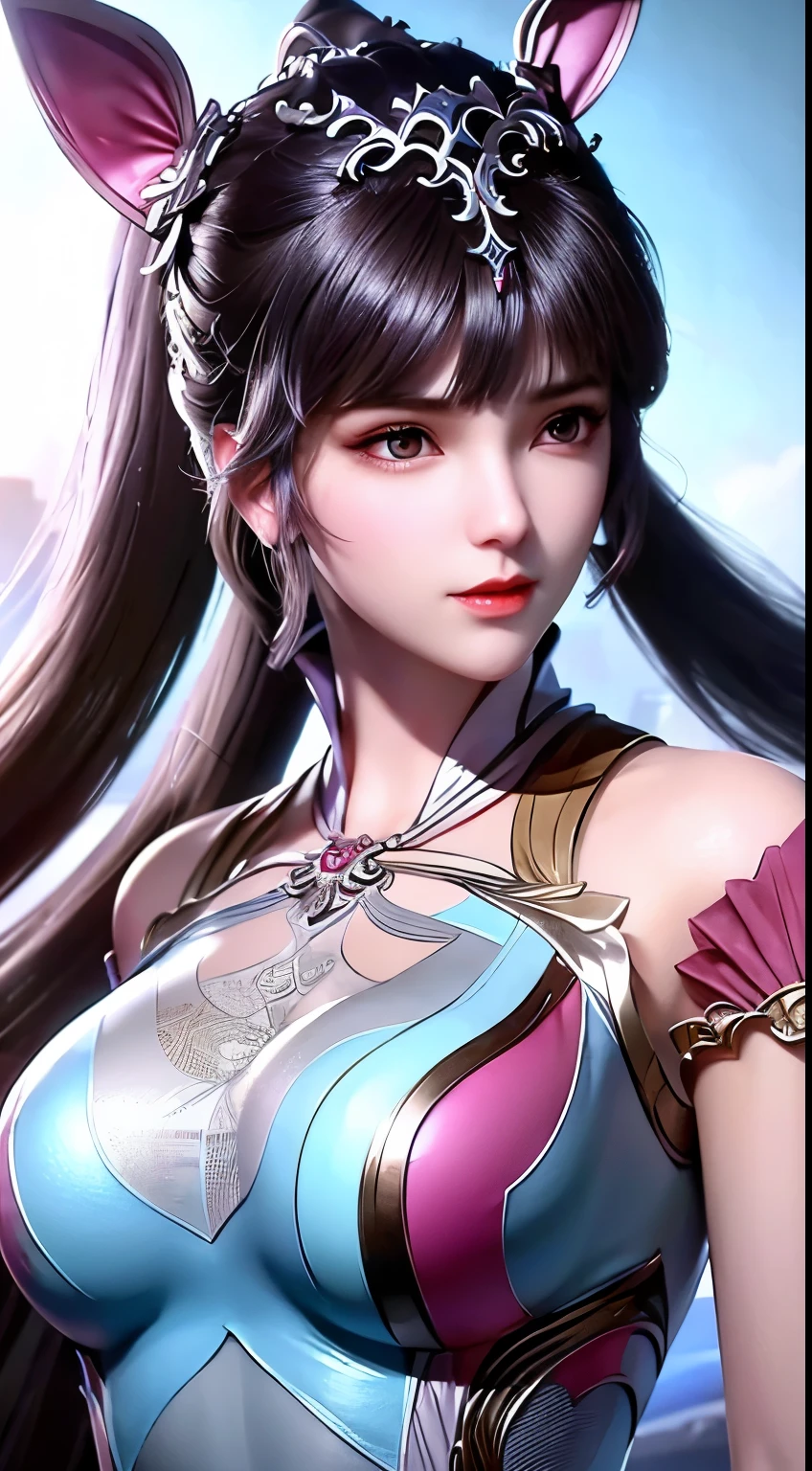 A close-up of a woman dressed in ancient costume with Chinese elements,Classical art,Cultivate the elemental sense of immortals,detailed fantasy art,Stunning character art,Epic and refined character art,Beautiful Chinese costumes,Extremely detailed artistic germination,Detailed digital anime art, Artgerm on the art station Pixiv,Swimsuit girl,Exquisite and intricate headwear and jewelry