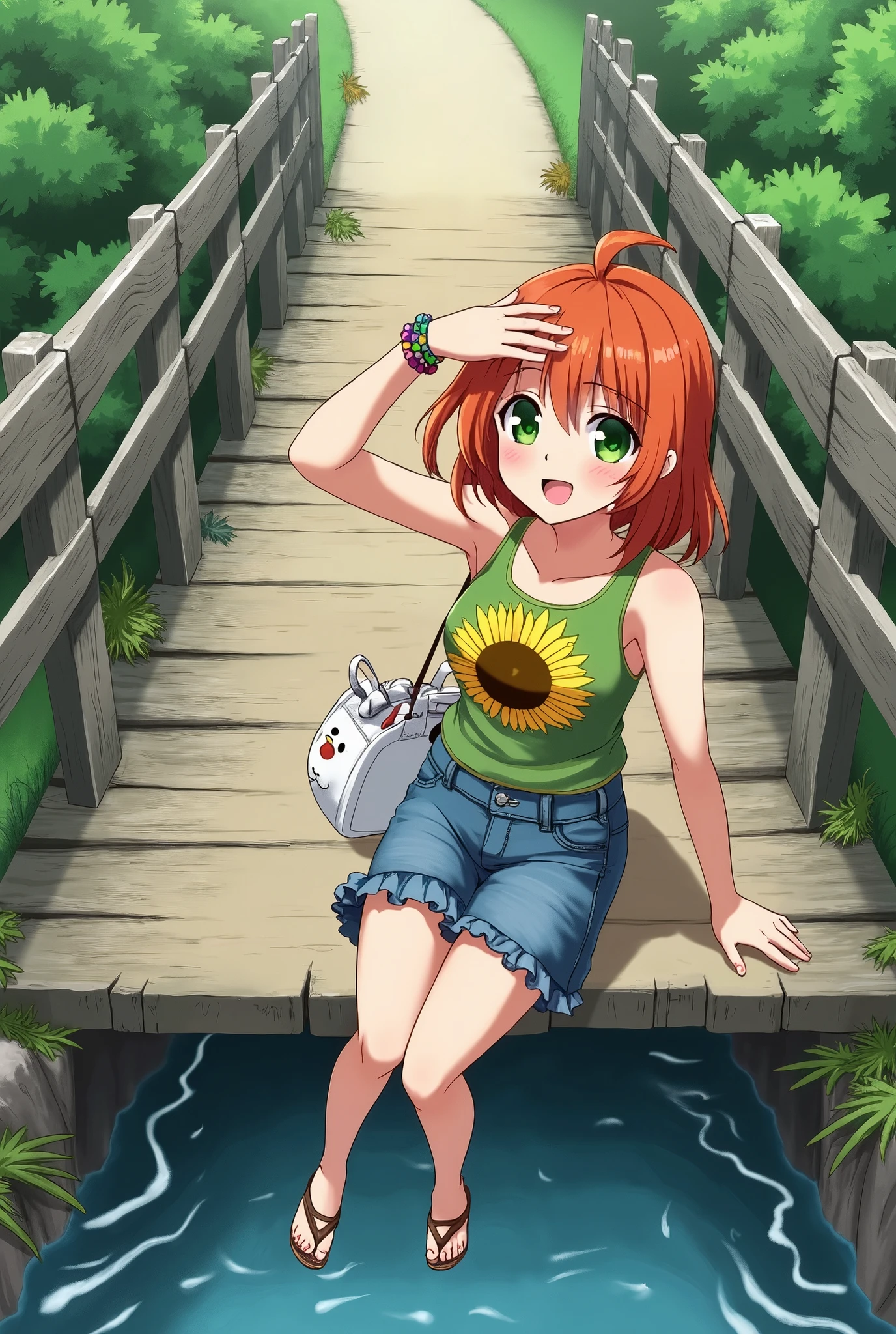 masterpiece, best quality, highres,1girl, <lora:Chiyo:0.7>sunflower garden,chiyo,(petite,chibi),high twintail, happy,manga,comic,cute pose,dynamic angle,<lora:GoodHands-vanilla:0.8>, <lora:anmnr01:0.3>, <lora:add_detail:0.5>,(have a stuffed cat)