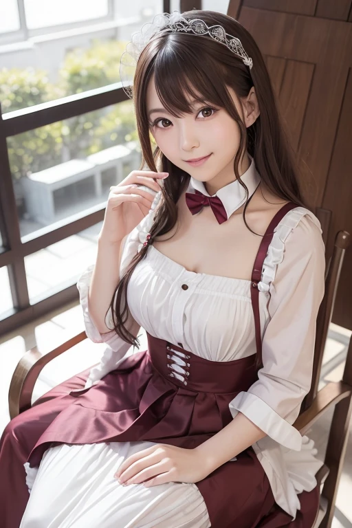 Thighs、Beautiful feet、logic、Brown clothes、whole body、Gothic ta、20-year-old、Fair skin、smile、