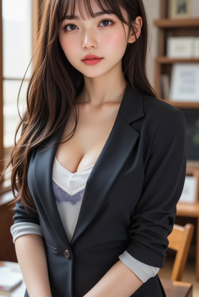 Tall and slender beauty、Beauty in suits、Colossal tits、undershirt、Cool beauty、Career woman、Japan beauties、modeled、office room，janelas full body