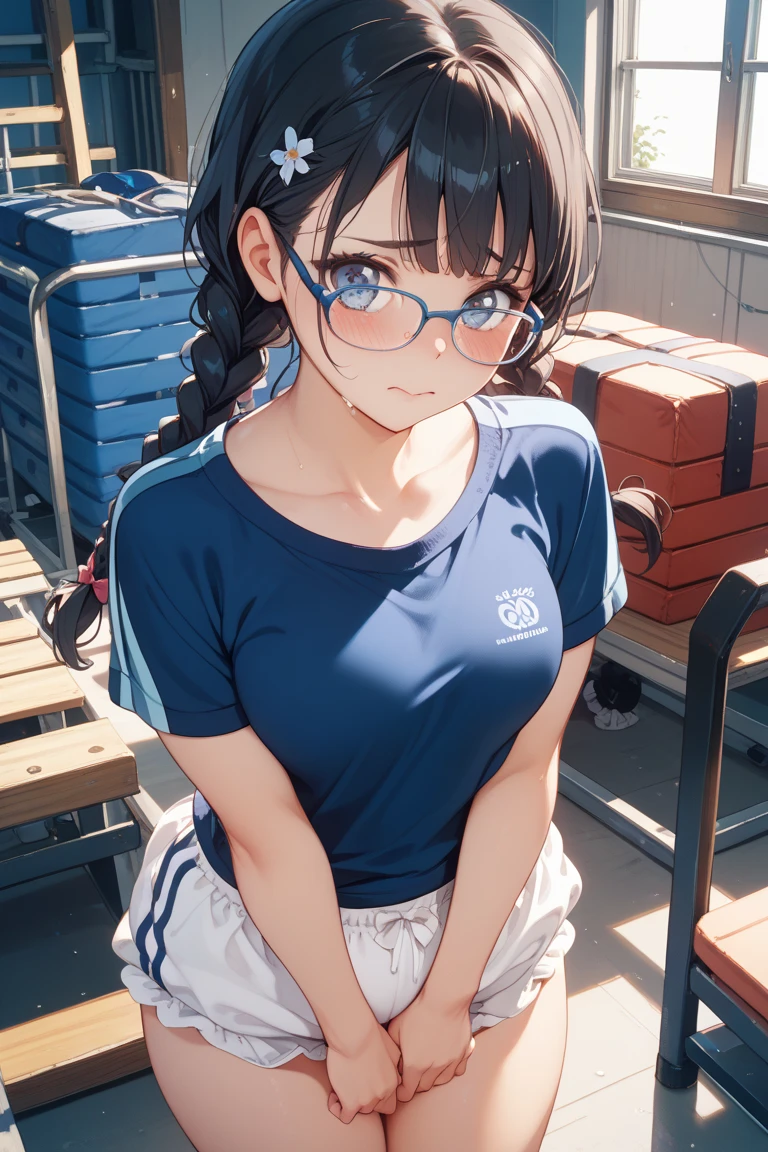 highquality illustration, masterpiece, very delicate and beautiful, attractive girl,(colorful leotard, heattech leotard,tight leotard,long_sleeve leotard,ribbed leotard,high_leg leotard,turtleneck leotard), thin,slender body,slim,gymnastics club,gymnastics athlete,bare legs,gymnasium background,beautiful eyes, light smile,(masterpiece, best quality:1.2), highres, extremely detailed CG unity 8k wallpaper, perfect lighting, Colourful, ultra-high res,4K,ultra-detailed, photography, 8K, HDR, 17 ages,Glasses,cowboy shot,