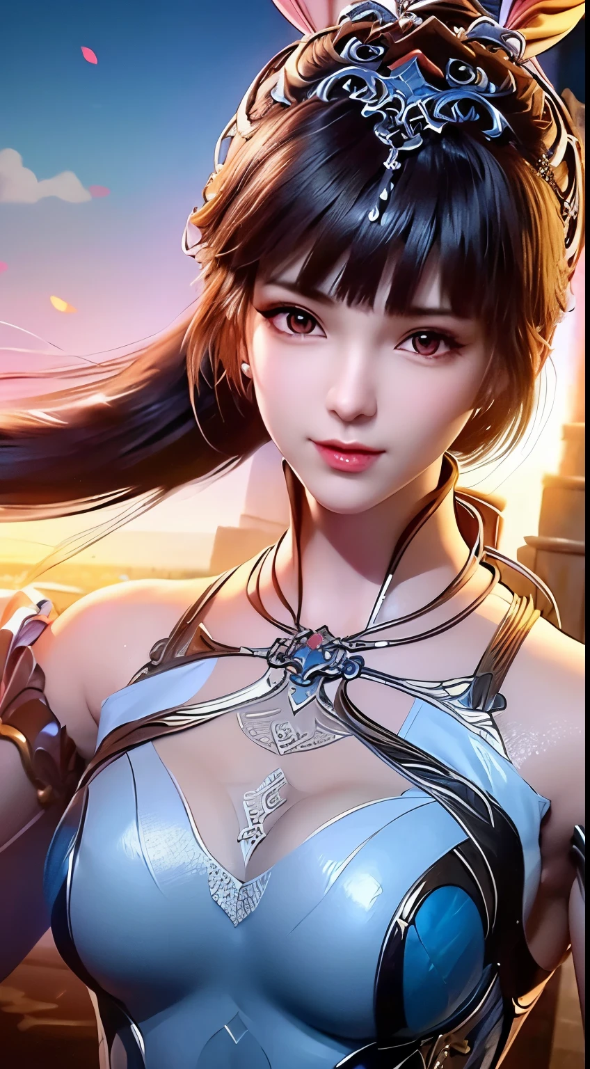 A close-up of a woman dressed in ancient costume with Chinese elements,Classical art,Cultivate the elemental sense of immortals,detailed fantasy art,Stunning character art,Epic and refined character art,Beautiful Chinese costumes,Extremely detailed artistic germination,Detailed digital anime art, Artgerm on the art station Pixiv,Swimsuit girl,Exquisite and intricate headwear and jewelry
