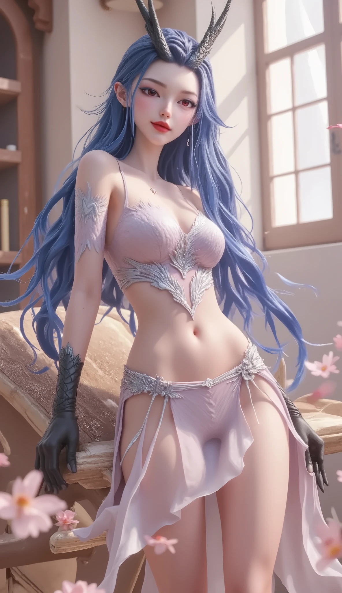 Dragon Girl, Unique , blue hair, She will freeze magic, red eyes,Blue eyelashes,She will freeze magic, red eyes,Blue eyelashes, huge chest , Exposed , huge chest , huge breasts, reveals breasts, huge chest , huge breasts, huge chest , huge breasts, huge breasts, huge chest , huge breasts, reveals breasts