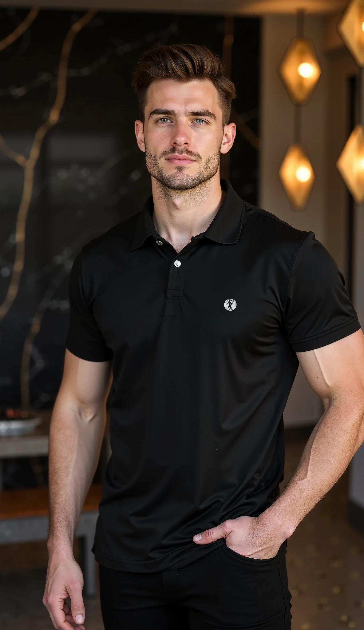 A 30 year old football manager from Germany, brown hair, thin beard