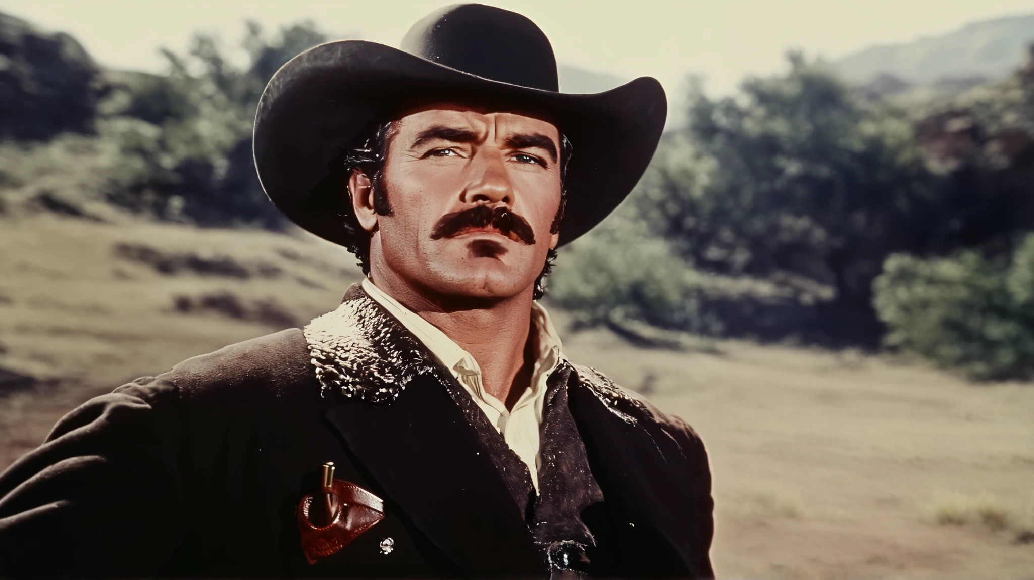 a rough man, 1950's super panavision 70 movie, 4k detailed, old movie, realism, ultra realistic, retro in color, grainy film, western, bokeh, rich and saturated colors, dramatic lighting