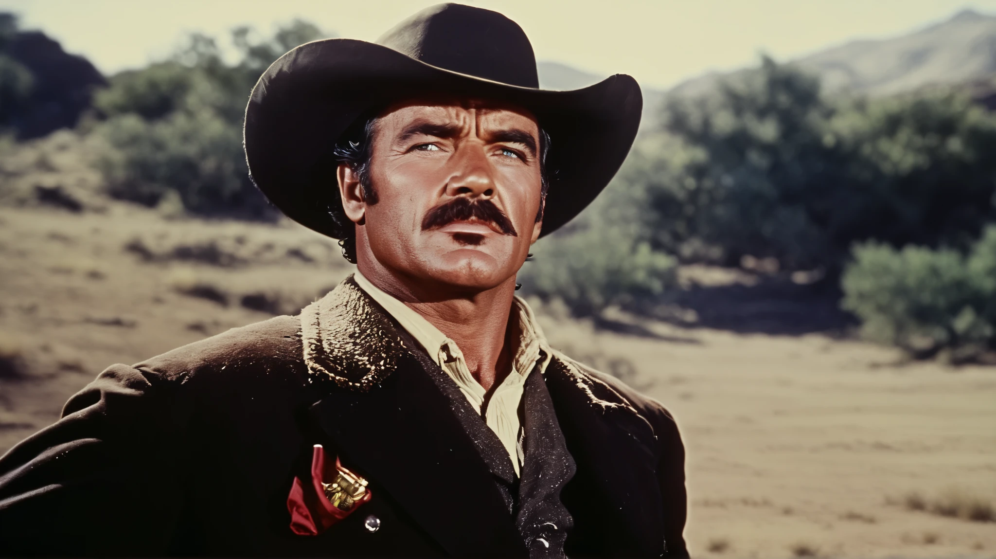 a rough man, 1950's super panavision 70 movie, 4k detailed, old movie, realism, ultra realistic, retro in color, grainy film, western, bokeh, rich and saturated colors, dramatic lighting