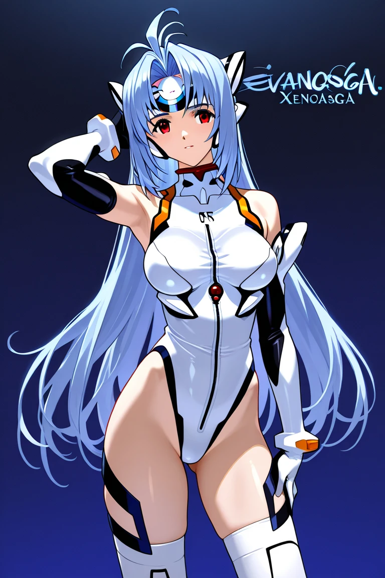 a cartoon picture of a woman with long hair and a cat ears, ayanami, biomechanical oppai, twintails white_gloves, rogue anime girl ayanami rei, silver eyes full body, rei ayanami, reisen udongein inaba, covered in full silver armor, cel shaded anime, zerochan art, with sleek silver armor