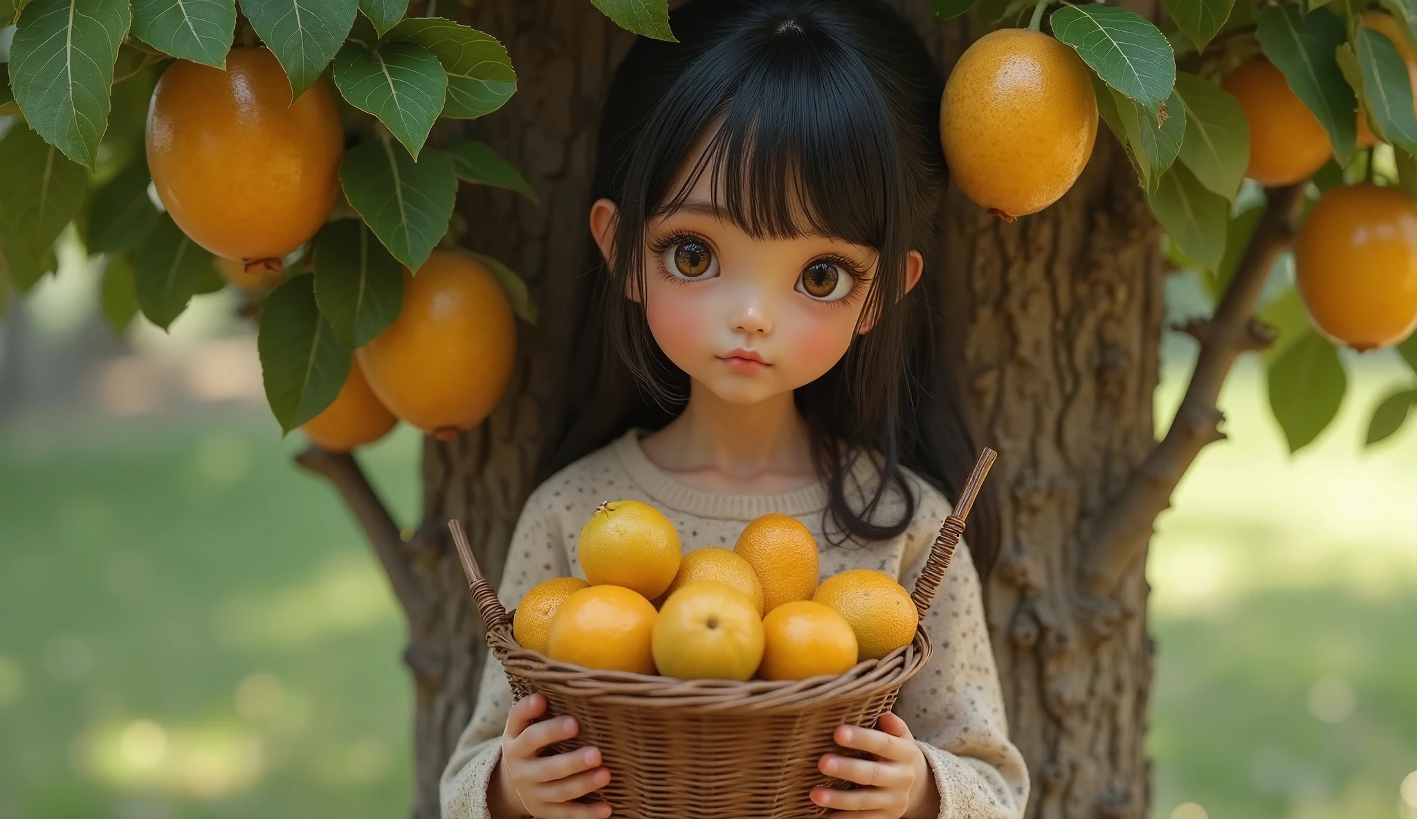Cute little boy,dolls,Lying on an apple tree,Laid back,Cool