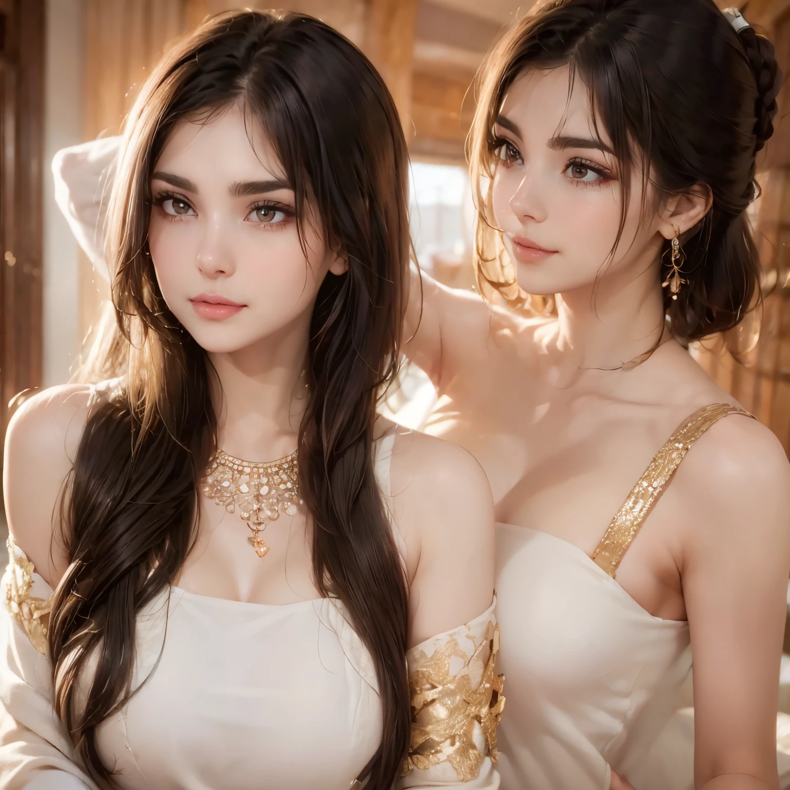 (5 beauties),(Upper body),(Perfect),(high quality),(goddess),