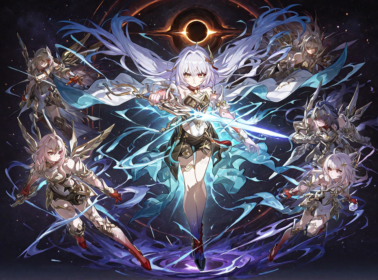 highest quality、masterpiece、detailed、Fate/Grand/Order、Heroic Spirit Summon、Basically silver and iron。 The Foundation Stone and the Grand Duke of the Covenant。 A wall for the falling wind。 The four gates are closed、Come out from the crown、王国に至る三叉路は循環せよ Close it(Let's see)。Close it。Close it。Close it。Close it。 repeat five times。 just、Destroy the time of fulfillment --- Tell。 your body is under me、My fate is in your sword。 Follow the path of the Holy Grail、This meaning、If you follow this principle, respond by making your oath here.。 I am the one who becomes the good of all things in eternity.、 I am the one who causes all the evil in the eternal world.。 You are the seven heavens that are clothed with the three greatest words of wisdom.、 Come from the circle of deterrence、Guardian of the scales