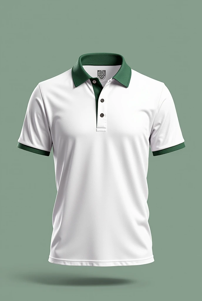 Light green t shirt with dark green collars , handcuffs and placket