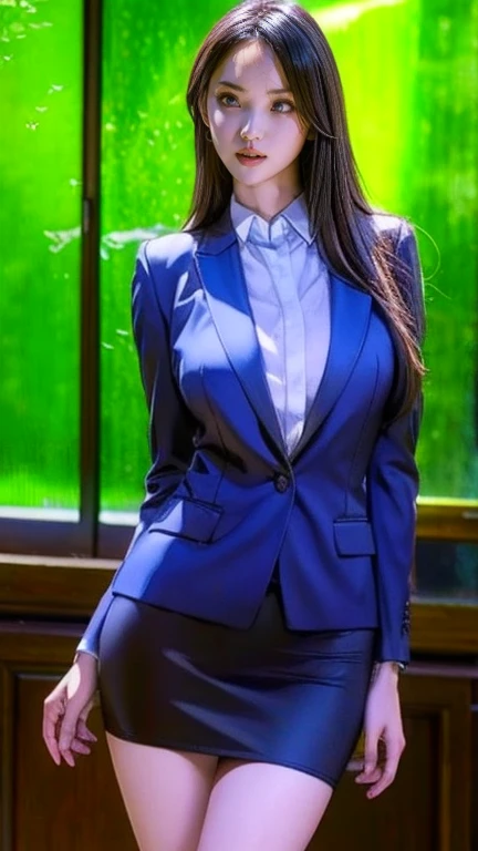歩道に立つWoman in a suit,((40-year-old woman))、Big Breasts、Dark brown hair color、Hairstyles with bangr.々Hair style、Hair styles of different lengths、(8k, RAW Photos, highest quality, Tabletop: 1.2),、(Realistic, Realistic: 1.3), Cityscape, Day, Sunny Morning, Professional Lighting, Photon Mapping, shirt, (Woman in a suit,) Silk Suit、Pencil Skirt、Tight Skirt、((Delicate photo)),(女の子の詳細なRAW Photos), (Tabletop:1.25), (highest quality:1.6), (超A high resolution:1.5), (Realistic:1.75), 8K resolution, Canon EOS R5, 50mm, Absurd, Super detailed,Cinema Lighting,(Skirt flip:1.2)、Browsing Caution:1.1、the wind is strong、smile、I flipped up my skirt、Simple panties
